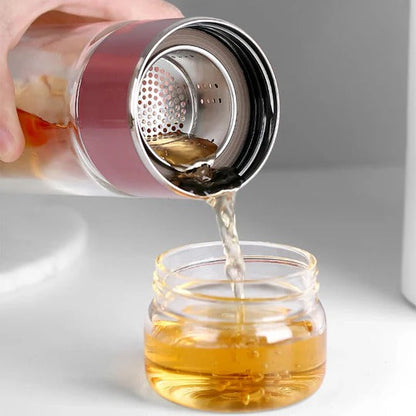 Smart Double-Wall Tea Infuser Bottle with Built-In Strainer
