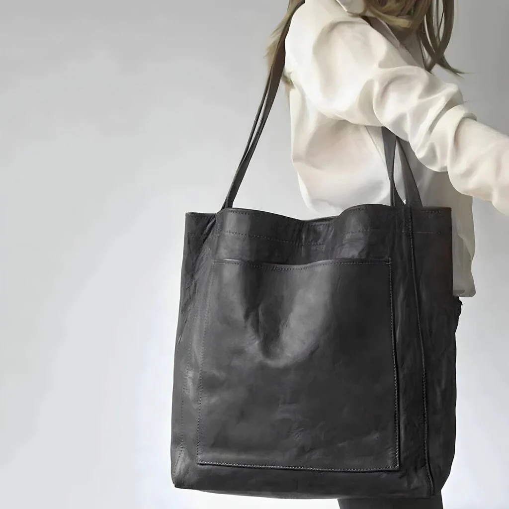 Handcrafted PU Shoulder Bag for Women – Leather Satchel with Double Straps for Work, Shopping, Travel