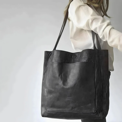 Handcrafted PU Shoulder Bag for Women – Leather Satchel with Double Straps for Work, Shopping, Travel