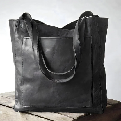 Handcrafted PU Shoulder Bag for Women – Leather Satchel with Double Straps for Work, Shopping, Travel