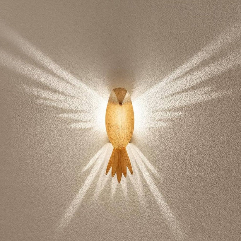 Wall Lamp with Bird Silhouette and Wing Projection - Warm White LED
