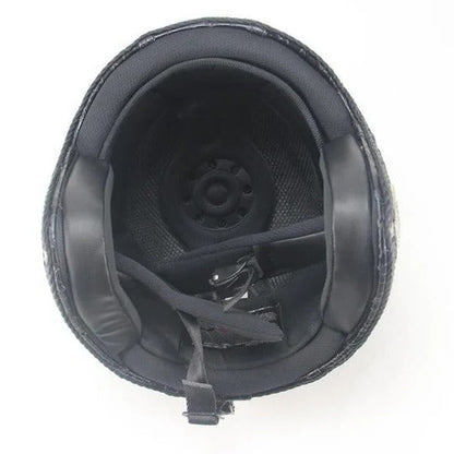 Classic Open-Face Motorcycle Helmet with Removable Goggles