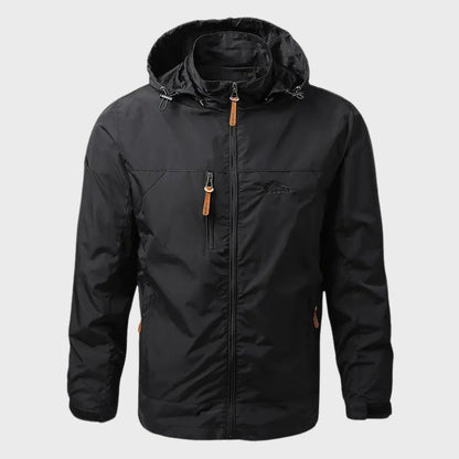 Men's Windbreaker Raincoat with Adjustable Hood, Waterproof and Lined, Sizes M-5XL