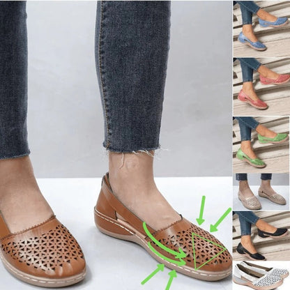 Bunion-Friendly Ballerina Flats for Women, Soft PU Leather, Non-Slip Sole, Sizes 4.5-11