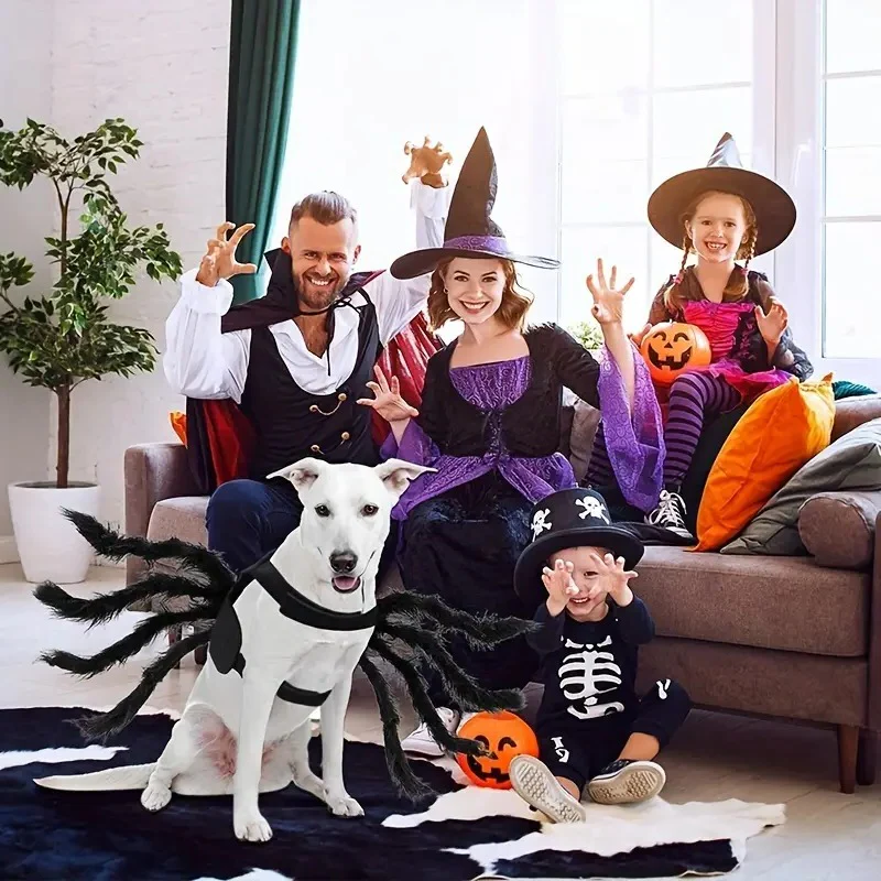 Creepy Crawler Pet Outfit with Eight Faux Legs and Adjustable Straps