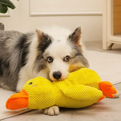 Squeaky Duck Companion Toy for Dogs with Reinforced Design