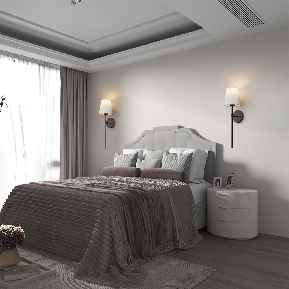 Set of 2 Battery-Operated Fabric Wall Lights with RGB and 3 Brightness Levels