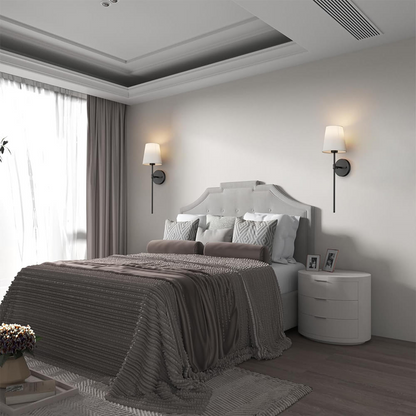 Set of 2 Battery-Operated Fabric Wall Lights with RGB and 3 Brightness Levels