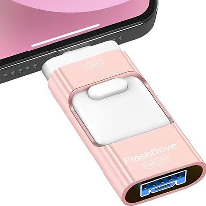 Versatile 32GB USB Drive with Four Connectors for Easy File Transfers