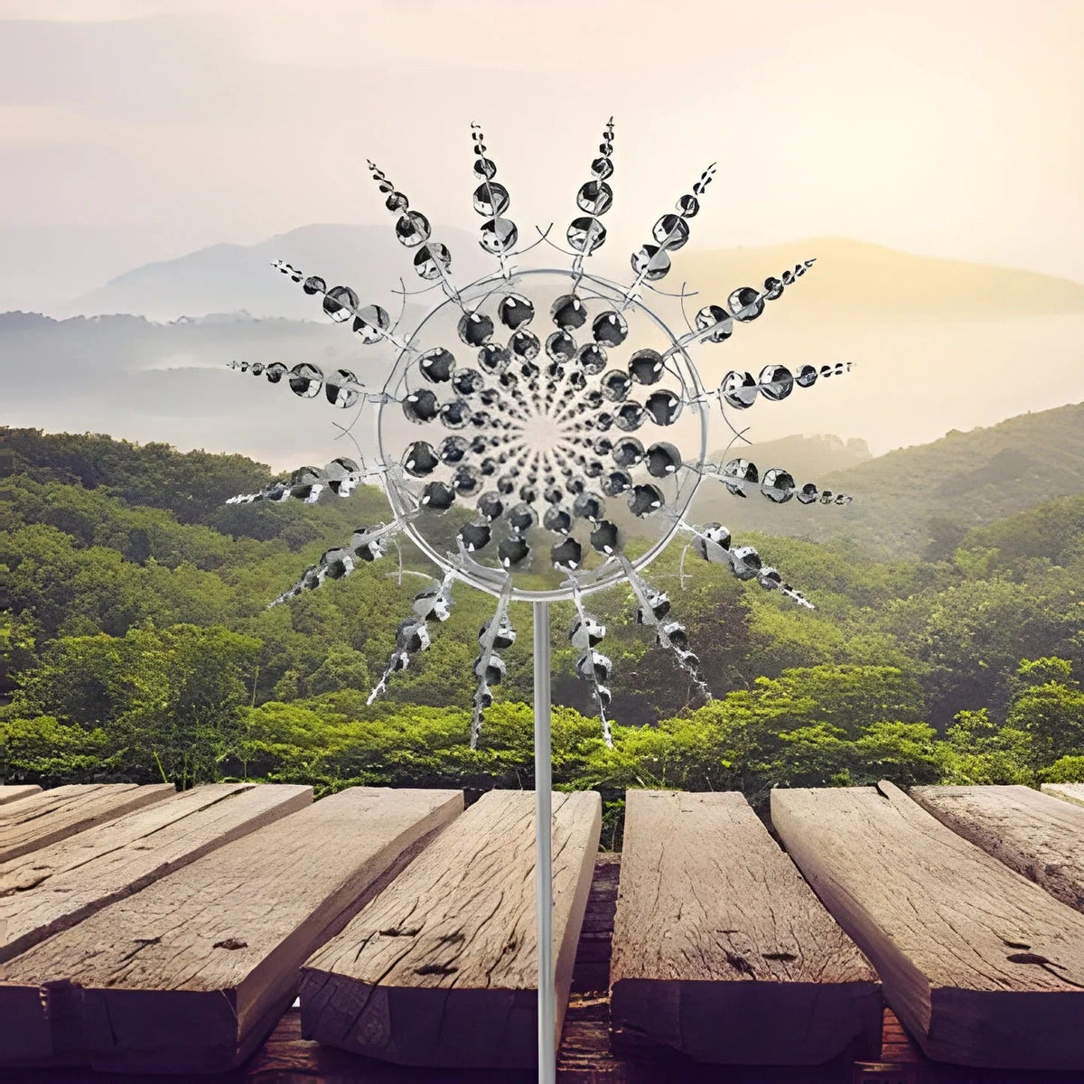 Vibrant Outdoor Kinetic Metal Garden Spinner for Dynamic Decor