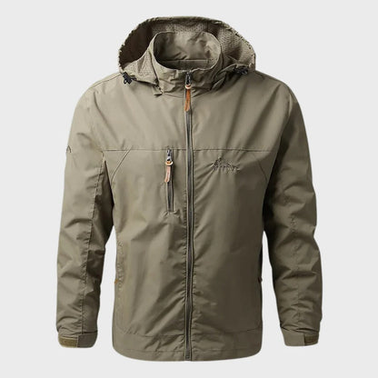 Men's Windbreaker Raincoat with Adjustable Hood, Waterproof and Lined, Sizes M-5XL