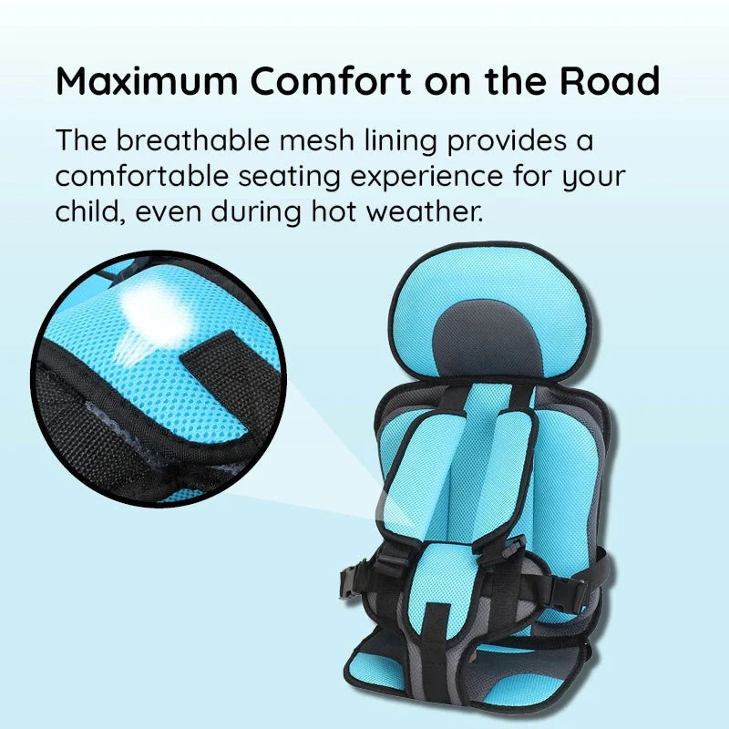 Secure Travel Booster Seat with Safety Harness for Kids
