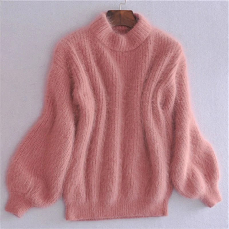 Chic Oversized Sweater with Open Weave and Classic Crew Neck
