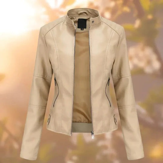 Sophisticated Stand-Up Collar Jacket for Everyday Elegance