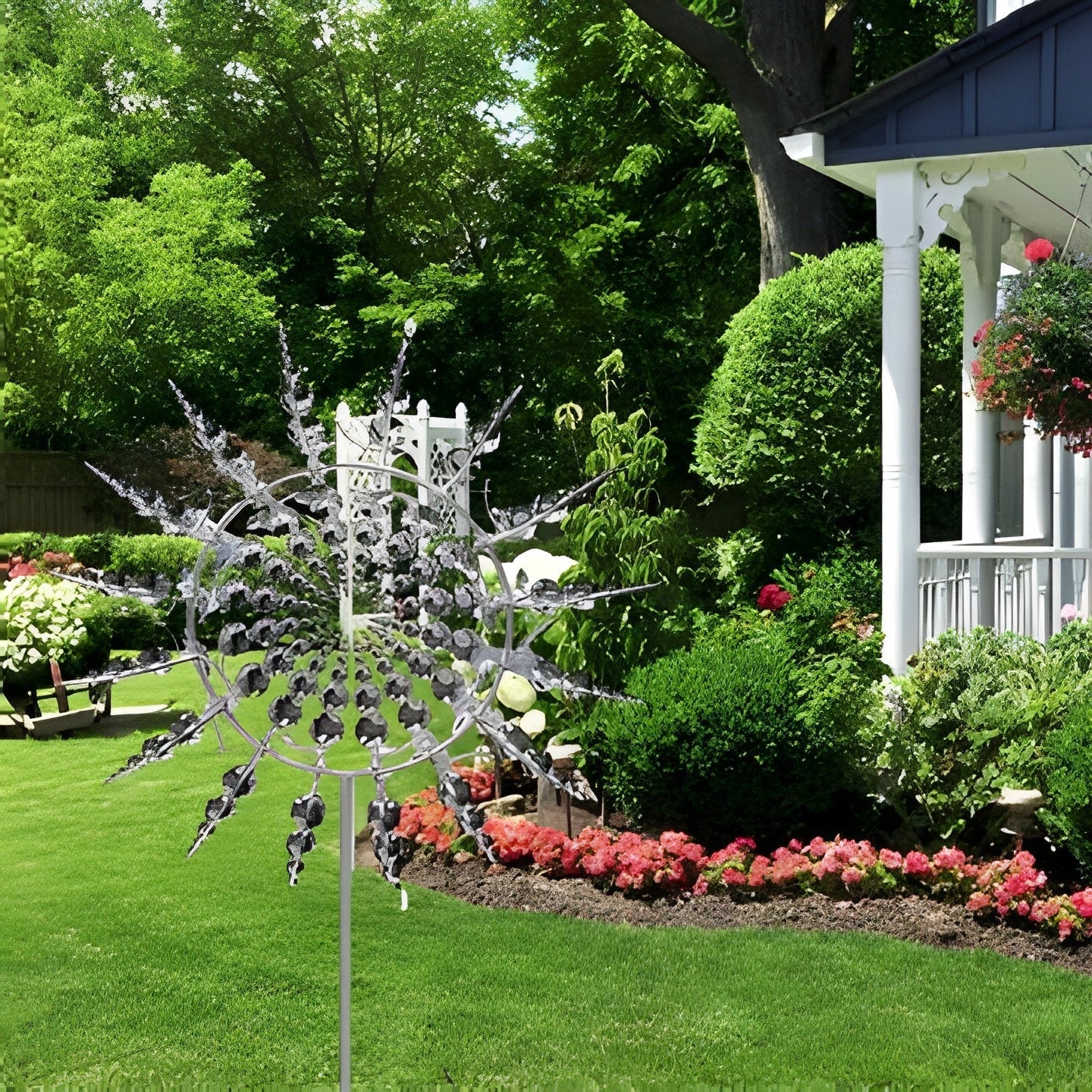 Vibrant Outdoor Kinetic Metal Garden Spinner for Dynamic Decor