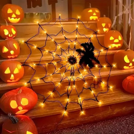Enchanting Glow Spider Web Lights for Festive Décor