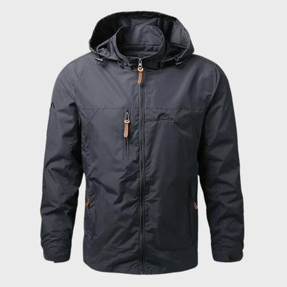 Men's Windbreaker Raincoat with Adjustable Hood, Waterproof and Lined, Sizes M-5XL