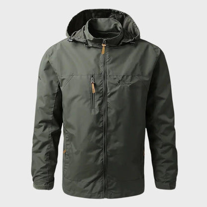 Men's Windbreaker Raincoat with Adjustable Hood, Waterproof and Lined, Sizes M-5XL