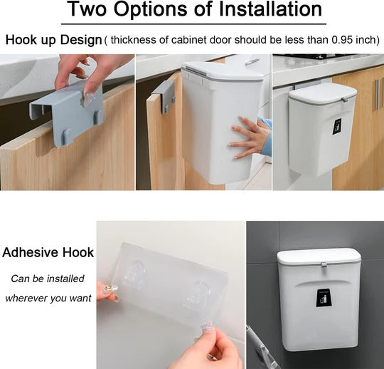 Space-Saving Wall-Mounted Compost Container for Kitchen Use