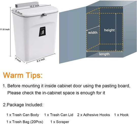 Space-Saving Wall-Mounted Compost Container for Kitchen Use