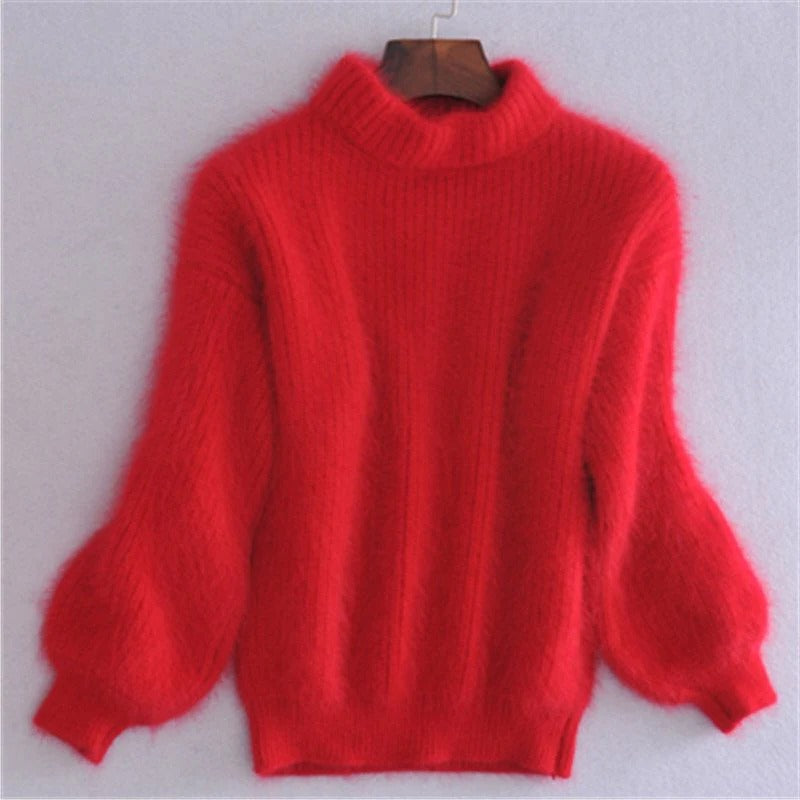 Chic Oversized Sweater with Open Weave and Classic Crew Neck