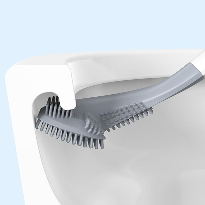 Space-Saving Toilet Brush with Effortless Reach and Dry Holder