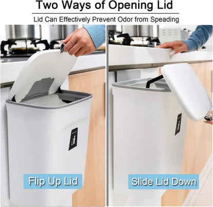Space-Saving Wall-Mounted Compost Container for Kitchen Use