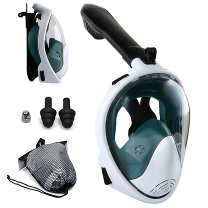 All-Around Snorkeling Mask with Ball Valve Seal and Camera Holder