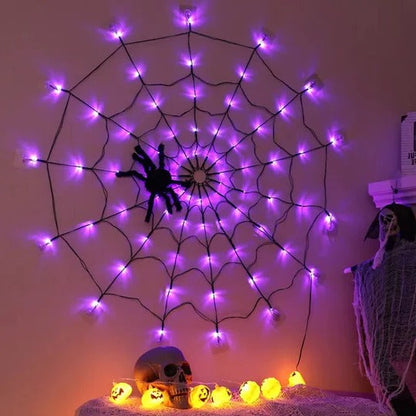 Enchanting Glow Spider Web Lights for Festive Décor