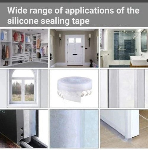 Weatherproof Door Seal Strip - 16.4 ft Adhesive Barrier