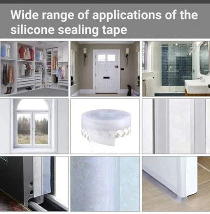 Weatherproof Door Seal Strip - 16.4 ft Adhesive Barrier