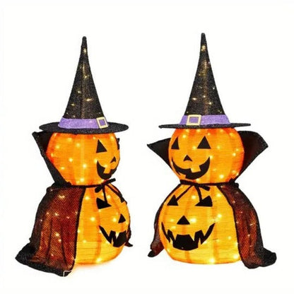 Illuminated Collapsible Pumpkins for Festive Displays