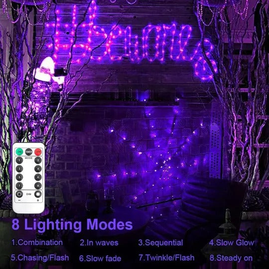 Enchanting Glow Spider Web Lights for Festive Décor