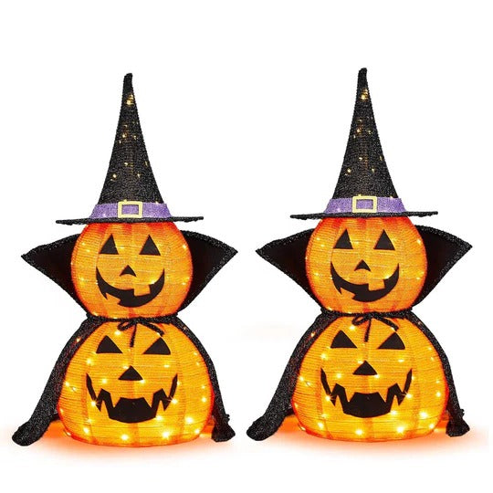 Illuminated Collapsible Pumpkins for Festive Displays