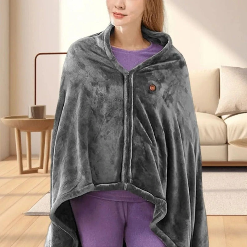 Portable Electric Heated Throw Blanket 59 x 31.5 in with 3 Heat Levels for Office, Car, Dorm, Camping