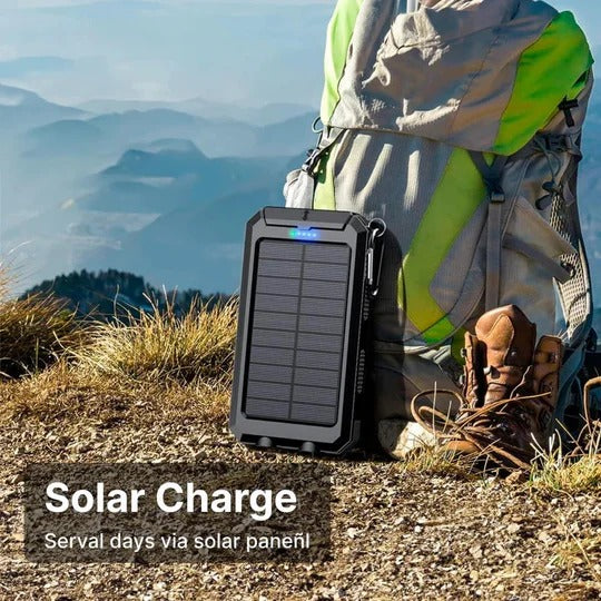 Massive 500,000 mAh Solar-Powered Portable Charger with Dual Outputs