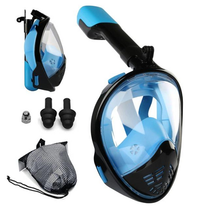 All-Around Snorkeling Mask with Ball Valve Seal and Camera Holder