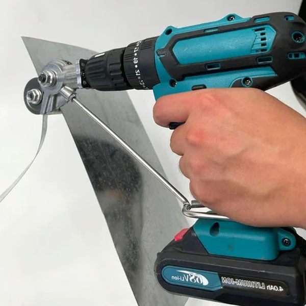 Versatile Drill Attachment for Effortless Metal Cutting