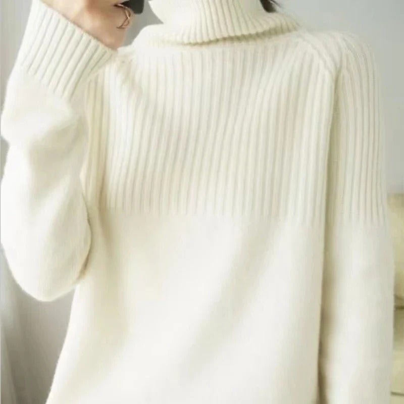 Soft Cashmere Knit Pullover Jumper for Women - Turtleneck Sweater in 11 Colors