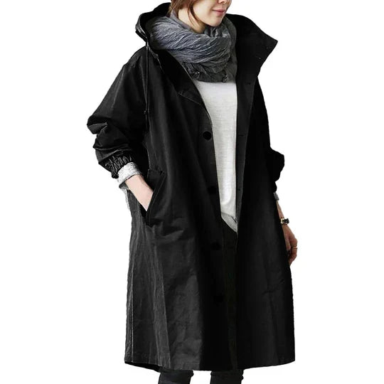 Chic Women's All-Weather Long Rain Jacket