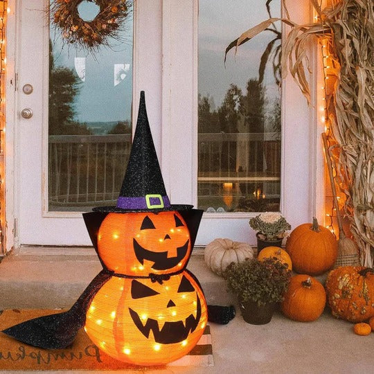 Illuminated Collapsible Pumpkins for Festive Displays