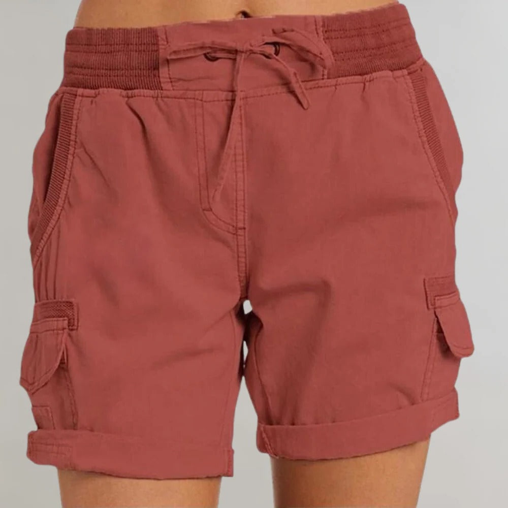 Lightweight Summer Shorts for Women, High Waisted with Elastic Waistband, Available in 5 Colors