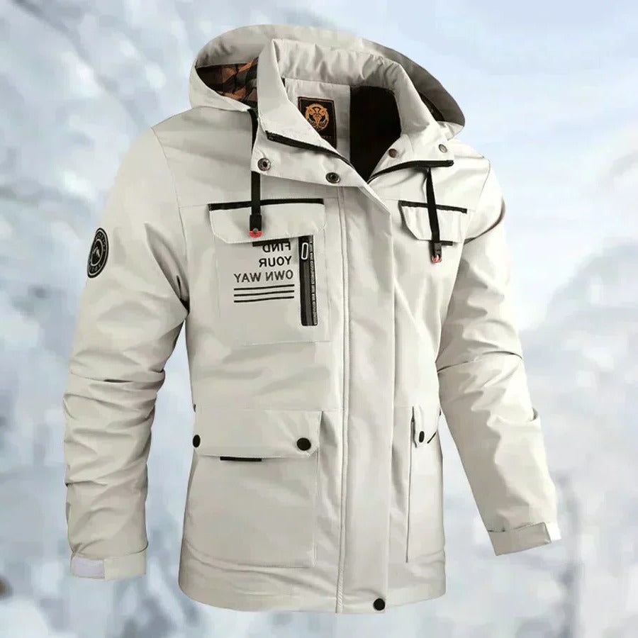 Water-Resistant Hooded Jacket for Men – Breathable Windbreaker for Hiking and Camping