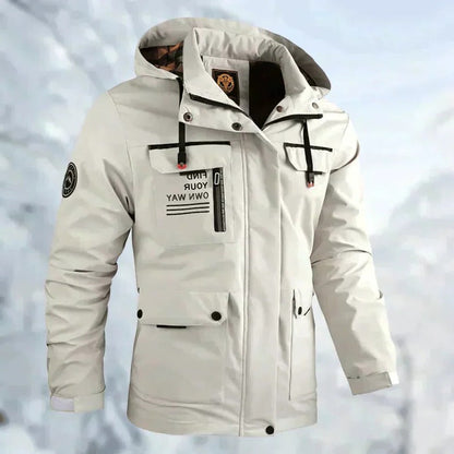 Water-Resistant Hooded Jacket for Men – Breathable Windbreaker for Hiking and Camping