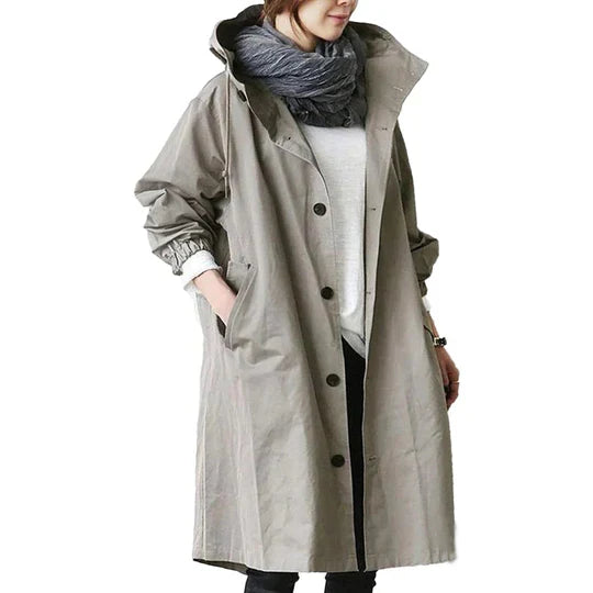 Chic Women's All-Weather Long Rain Jacket