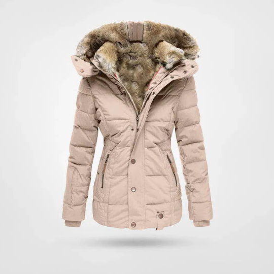 Fleece-Lined Hooded Winter Coat with Four Pockets, Available in S to 4XL