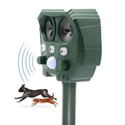 Solar-Powered Ultrasonic Animal Deterrent with Motion Sensor