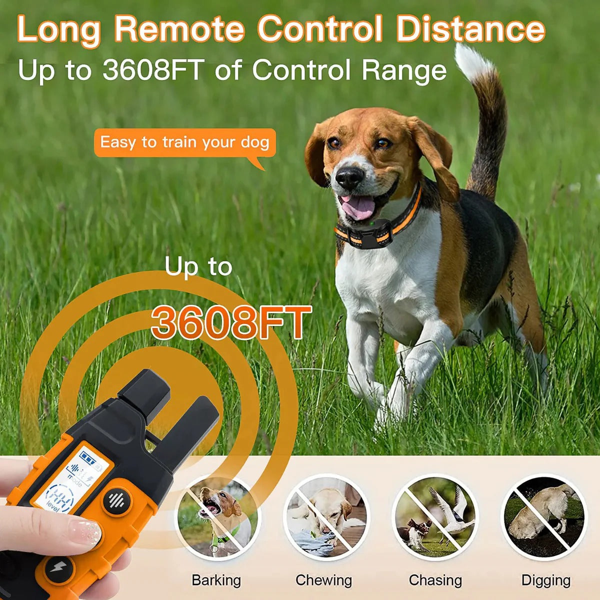 Long-Range Waterproof Canine Training System with Three Modes
