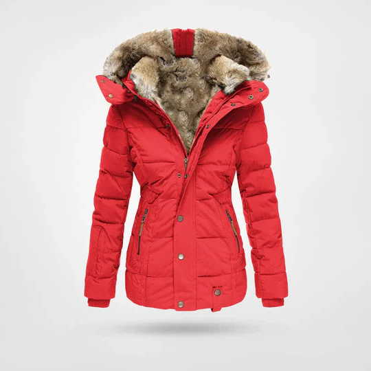 Fleece-Lined Hooded Winter Coat with Four Pockets, Available in S to 4XL