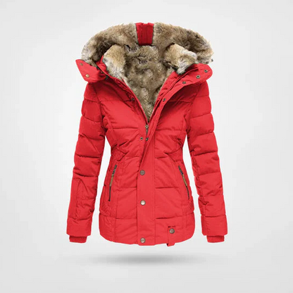 Fleece-Lined Hooded Winter Coat with Four Pockets, Available in S to 4XL